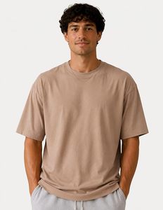 เสื้อยืดโอเวอร์ไซส์ผ้าฝ้ายแท้ 100% น้ำหนัก 220 กรัม พิมพ์ลายตามสั่งที่ไหล่ สไตล์ฮิปฮอป ไซส์ใหญ่พิเศษ ผ้าฝ้ายแท้ 100% ทรงบ็อกซี่ สำหรับผู้ชาย - Product Image 1