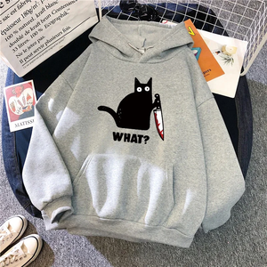 Sweat-shirt à capuche imprimé chat mignon pour femme 2026 – Nouvelle collection, pull à manches longues pour l'automne, confortable pour la maison et l'extérieur, style décontracté - Product Image 5