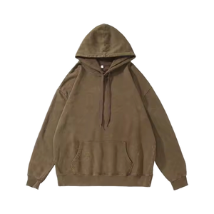 Sudadera con Capucha Extra Grande para Hombre, Color Sólido, Algodón French Terry, Estilo Casual para Otoño, Manga Larga, Diseño con Bolsillos - Product Image 1