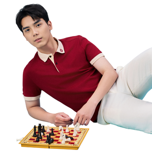 Polos en vrac col bicolore uni 70% mélange de coton infroissable idéal pour les uniformes prix direct - Product Image 1