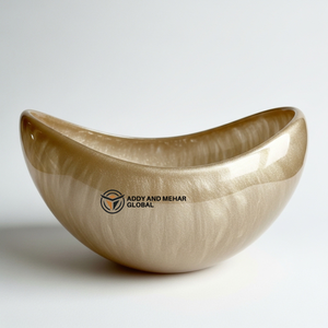 ชามเสิร์ฟทรงโค้งสีทองทันสมัย – ชามผลไม้และสลัดดีไซน์หรูหราแบบอสมมาตรสำหรับโต๊ะอาหาร ห้องครัว และบ้านหรู - Product Image 6