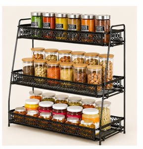 3-Tier Metal Spice <b>Rack</b> Organizer <b>Kitchen</b> Countertop <b>Storage</b> Shelf for Seasoning Jars Desktop Seasoning Bottle Holder - Product Image 3