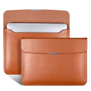 Genuine Leather Brown <b>Laptop</b> <b>Sleeve</b> Case with Magnetic Closure for MacBook and Other <b>Laptop</b> - Product Image 1