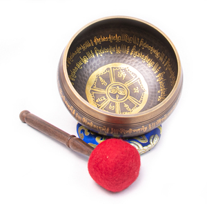 Cuenco Tibetano de 12 cm con Ojos de Buda Martillados a Medida, Logotipo Personalizado Grabado en Oro, Mantra Om Mani Padme Hum - Product Image 3