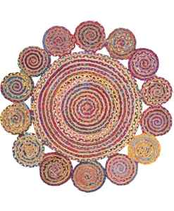 Hand braided & Stitched carpets made of Jute & cotton Washable Area <b>Rugs</b> for Bedroom & Living Room - Product Image 4