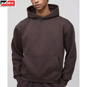 Sweat-shirt à capuche surdimensionné pour homme, couleur unie, coton, tissu molletonné français, vêtements décontractés pour l'automne - Product Image 4