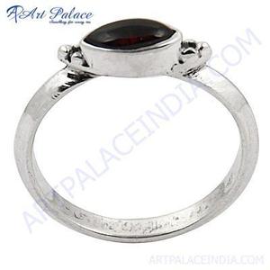 Anillo de plata hecho a mano con piedras preciosas granate Producto de moda al por mayor - Product Image 2