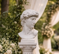 Buste de David classique avec piédestal en résine polyester, statue pour décoration de mariage de luxe et événements thématiques