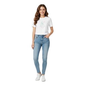 T-shirt en coton personnalisé pour femme, coupe décontractée, tissu doux et respirant, confortable à porter, tenue élégante pour tous les jours, idéal pour la salle de sport en plein air - Product Image 5