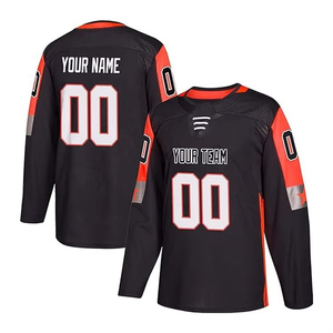 High Quality Custom Printed Men's Sublimation Ice Hockey Jersey with Hood <b>Lace</b>-Up Design Quick Dry Breathable OEM DOM Service - Product Image 1