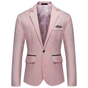 2026 Spring <b>Men</b>’s <b>Blazer</b> Light Luxury Business Casual Suit Jacket British Style Solid Color One Button <b>Slim</b> <b>Fit</b> Office Wear - Product Image 3