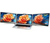 Tragbarer Dual-Monitor 14 Zoll 1080p FHD LCD S2 Dreifach-Bildschirm Laptop-Erweiterung Plug-and-Play Kein Treiber Erforderlich für 13"-17" Laptops