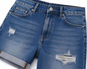 Pantalones Cortos Bermuda para Hombre al por Mayor, de Color Liso, Casuales, Ecológicos, Antiarrugas, de Secado Rápido, de Cintura Media, con Cordón Ajustable y Detalles Rotos de Lona Tejida - Product Image 5