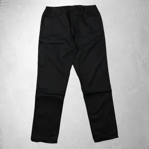 Pantalon de travail cargo noir pour homme avec poche latérale et taille élastique |   Pantalons de travail - Product Image 2