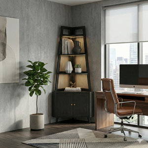 Square <b>Corner</b> Tiered <b>Shelf</b> Bookcase American <b>Pine</b> Plywood Modern Design Smooth Edges for Living Room & Bedroom - Product Image 2