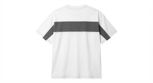 Men's Short Sleeve <b>T</b>-<b>Shirt</b> <b>White</b> Gray Panel Quick Dry Regular Fit Casual High Quality <b>T</b> <b>Shirt</b> For Man - Product Image 3