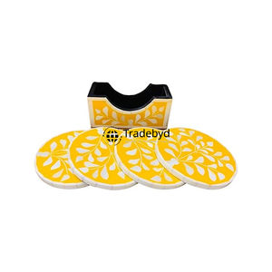 Posavasos Cuadrado de Lujo con Incrustaciones de Hueso Hecho a Mano, Decorativo para Mesa de Centro, Colores Personalizables, Tradebyd - Product Image 4