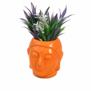 Modern Glazed Ceramic Human Face Planter <b>Pot</b> | Versatile Garden Flower <b>Pot</b> for <b>Succulents</b> | Fancy Design - Product Image 3