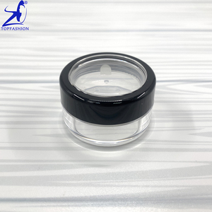 50pcs Empty 10g Black Rim <b>Plastic</b> Window Loose Powder <b>Jars</b> with Pull Tab Seal Sticker Sifter for Cosmetic Skin Care - Product Image 1