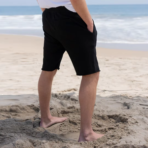 Shorts de Algodón Terry de Primera Calidad para Hombre, Color Negro Sólido, Logotipo Personalizado, Proveedor Mayorista - Product Image 6