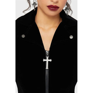 Chaqueta de terciopelo negro gótico para mujer, estilo victoriano, steampunk, medieval, abrigo de vampiro - Product Image 3