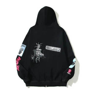 Sweat à capuche zippé Travis Scott pour homme, noir, oversize, streetwear, coton, molleton français, sweat à capuche, vêtements décontractés d'automne - Product Image 3