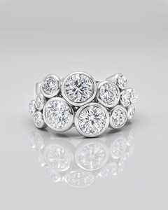 Anillo de Oro Sólido de 18k, Estilo Antiguo de Lujo Ligero, con Diamante Suelto Cultivado en Laboratorio de 2.50ct, Anillos de Moda de Alta Gama para Combinar en Capas - Product Image 1