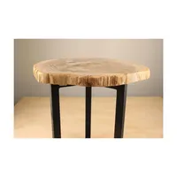 Table basse moderne et durable en noyer et résine époxy, bord naturel, table centrale en bois et résine