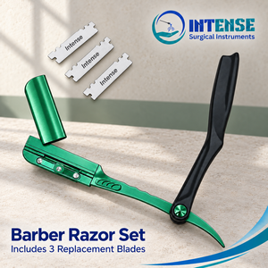 Professional Barber Shaving <b>Razor</b> <b>Set</b> with 3 Replaceable Blades Stainless Steel Straight Edge <b>Razor</b> for Salon and Grooming - Product Image 1