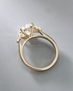 IGI/GIA Lab Grown Vintage 14k or blanc mariage/bague de fiançailles diamant taille unisexe pour cadeau de fête d'anniversaire diamant coupe poire - Product Image 3