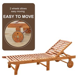 Sdraio Pieghevole Moderna in Teak con Telaio in Alluminio e Ruote per il Comfort del Patio - Product Image 5