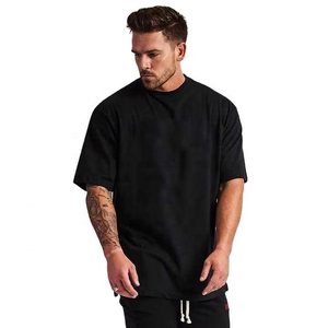 Camisetas de algodón grueso para hombre, corte holgado, lisas, teñidas, proveedor mayorista de ropa de moda urbana - Product Image 3
