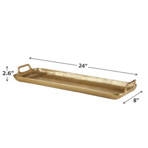 Plateau à dessert moderne de luxe en aluminium écologique avec base en forme de cheval de mer, plateaux décoratifs pour les fêtes, les événements et la maison - Product Image 5