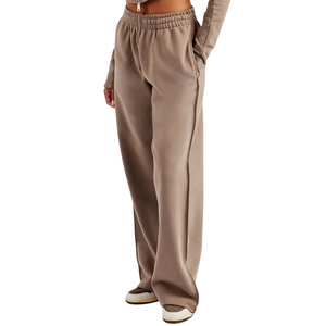 Women Two Piece Casual Set Long Sleeve Half Zip Collared Cropped Pullover Top Elastic Waist Wide Leg <b>Trousers</b> Lounge Outfit Cozy - Product Image 4