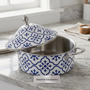 Insulated Hot Pot Stainless Steel Casserole <b>Serving</b> <b>Dish</b> with Lid Thermal Food Warmer Double Wall Stock Pot <b>Dish</b> Moroccan Design - Product Image 3