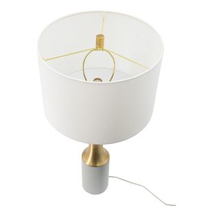 Lampada da tavolo in cemento 15x15x30 pollici con dettagli in metallo - Product Image 4