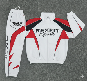 ชุดวอร์ม Rexfit OEM แบบมีโลโก้สะท้อนแสง ผลิตจากผ้าโพลีเอสเตอร์ผสมคอตตอน สำหรับผู้ชาย พิมพ์ลายสองชิ้น ชุดวอร์มแบบมีซิป ชุดกันลมสำหรับผู้ชาย - Product Image 5