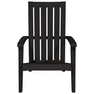 Juego de 2 Sillas Adirondack de Polipropileno Negro, Muebles de Jardín y Patio Estándar - Product Image 4