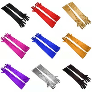 Gants longs en satin couleur unie pour femme, style vintage, pour soirée opéra, mariage, princesse, fête d'anniversaire, et occasions formelles - Product Image 3