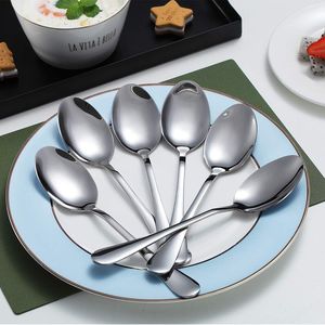 Ensemble de 6 cuillères à dîner, à soupe et à dessert en acier inoxydable de 7,5 pouces, lavables au lave-vaisselle, vaisselle promotionnelle - Product Image 3