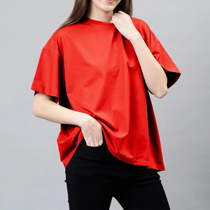 Vêtements d'été, nouvelle mode féminine, t-shirt oversize streetwear, 100% coton respirant, prix bas, faible MOQ, vente directe d'usine - Product Image 5