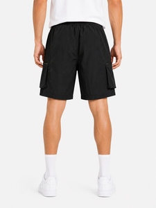 <b>Men's</b> Black Utility Cargo <b>Shorts</b> Lightweight Quick Dry Casual <b>Shorts</b> Multi <b>Pocket</b> <b>Zip</b> Cargo <b>Shorts</b> Drawstring Waist Active <b>Short</b> - Product Image 2