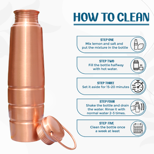 Pure <b>Copper</b> Water <b>Bottle</b> Leak-Proof <b>Copper</b> <b>Bottle</b> for <b>Drinking</b> Water Durable & Stylish Design for Home Office & Yoga – 1 Litre - Product Image 4