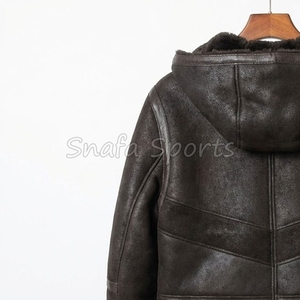 OEM <b>Men</b> Shearling Leather <b>Jacket</b> Winter Fur Lined Aviator <b>Jacket</b> Custom Wholesale Manufacturer Design Leather <b>Jacket</b> - Product Image 6