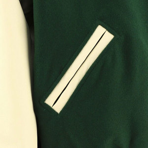 Fashionable Casual Men's Varsity Winter Jacket Stand Collar Front Logo Long Sleeves Relaxed Fit Windproof Breathable Cotton <b>Wool</b> - Product Image 5
