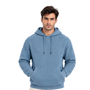 <b>Mens</b> Waffle Knit Hoodie Long Sleeve Casual <b>Thermal</b> Pullover Winter Streetwear Sports Custom Hooded Sweatshirt Wholesale Apparel - Product Image 1
