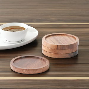 Acacia Wood <b>Drinks</b> <b>Coasters</b> for Protection of Surfaces, Dining Table, Stylish Housewarming, Home and Office Accessory - Product Image 6