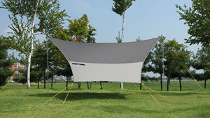 CAMPTOWN HEXA TARP XL-300 Four-Season Waterproof <b>Camping</b> Tarp UV Resistant Sunshade <b>Canopy</b> Aluminum Silver Fabric Outdoor - Product Image 1