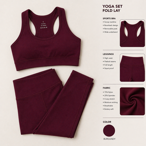 Ensemble de sport pour femme 2 pièces : soutien-gorge de yoga et leggings, tenue de sport, survêtement, vêtements d'entraînement, tenue de course, tenue de fitness, vêtements de sport - Product Image 6