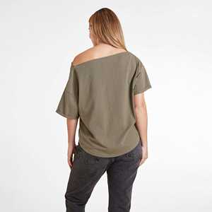 Camisetas de Mujer con Diseño de Hombros Descubiertos y Cuello con Borde sin Rematar, Material Modal de Calidad, Casual, con Logotipo Personalizado - Product Image 3